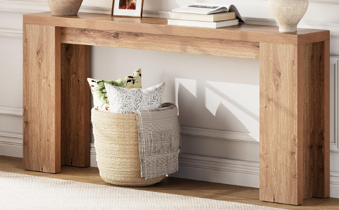 Entryway Console Table Brown