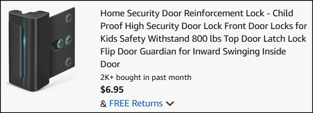 Door Reinforcement Lock $6.95 at Amazon | Free Stuff Finder