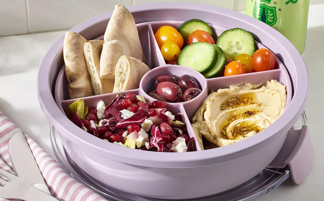 Figmint Personal Round Plastic Snacklebox