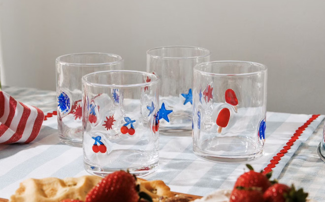 Four Glasses on a Tabletop
