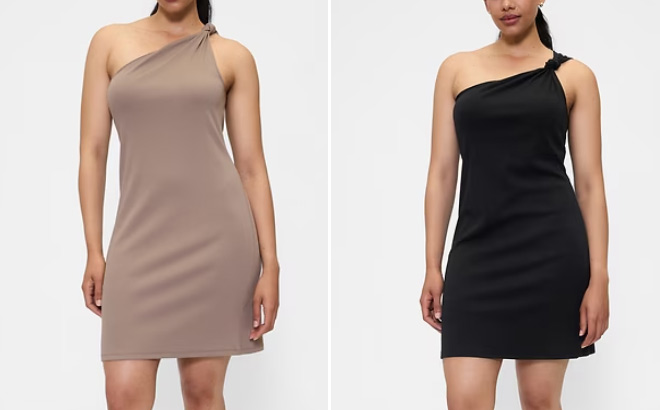 GAP Factory Ribbed One Shoulder Mini Dress