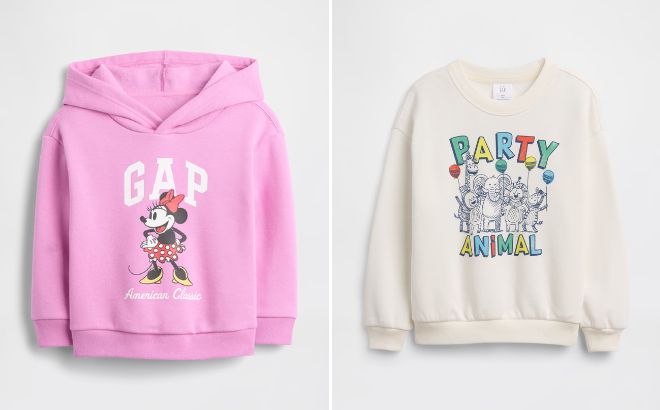 GAP Factory babyGap x Disney Relaxed Logo Hoodie and Relaxed Crewneck Sweatshirt GAP Factory babyGap x Disney Relaxed Logo Hoodie and Relaxed Crewneck Sweatshirt