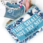Hi Peach Layne Needlepoint Keychain Pouch