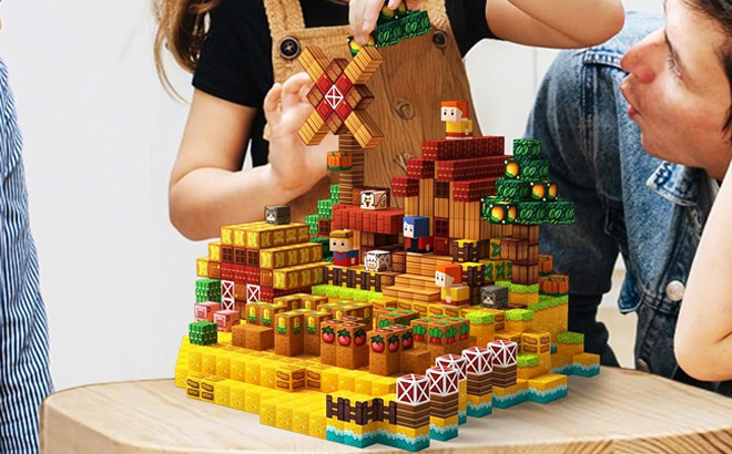 Idoot 100 Piece Farm Magnetic Building Blocks