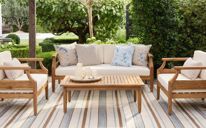 Kelly Clarkson Home Acacia 4 Person Patio Conversation Set with Cushions