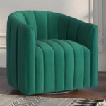 Latitude Run Annelotte Velvet Swivel Barrel Chair