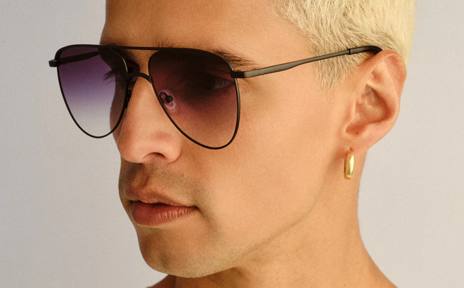 Le Specs The Duke 57mm Aviator Sunglasses Black