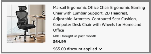 Marsail Ergonomic Office Chair Checkout Page 1