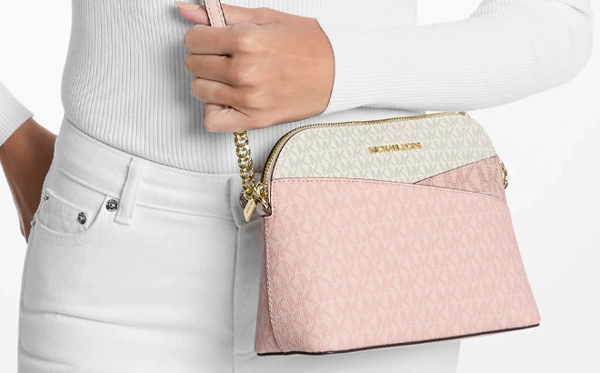 Michael Kors Jet Set Travel Medium Color Block Signature Logo Crossbody Bag