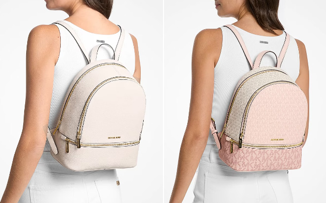 Michael Kors Rhea Medium Pebbled Leather Backpack