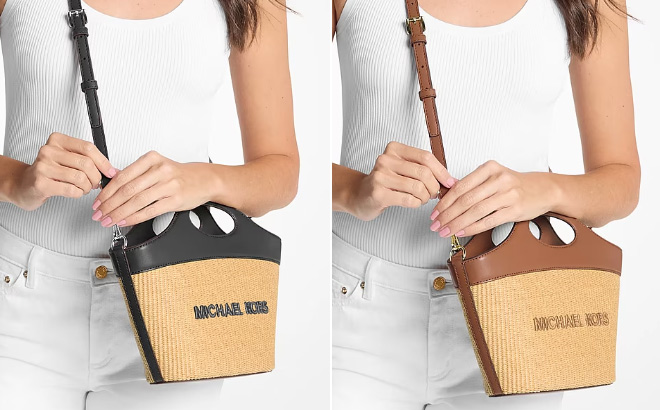 Michael Kors Tatum Medium Woven Convertible Crossbody Bag