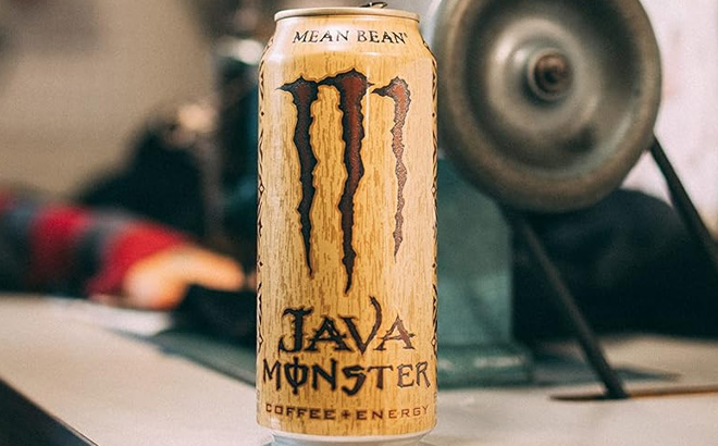 Monster Energy Java Monster Mean Bean Energy Drink on the Table