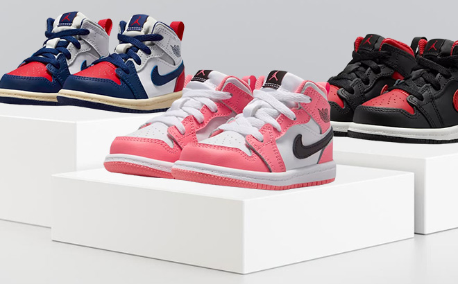 Nike Jordan 1 Mid Baby Toddler Shoes in Three Styles