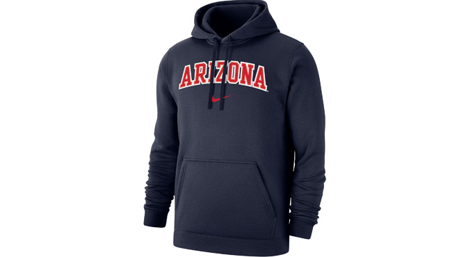 Nike Mens Arizona Wildcats Fleece Wordmark Pullover Hoodie