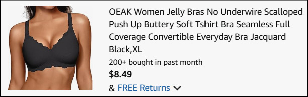 OEAK Women Jelly Bras Checkout