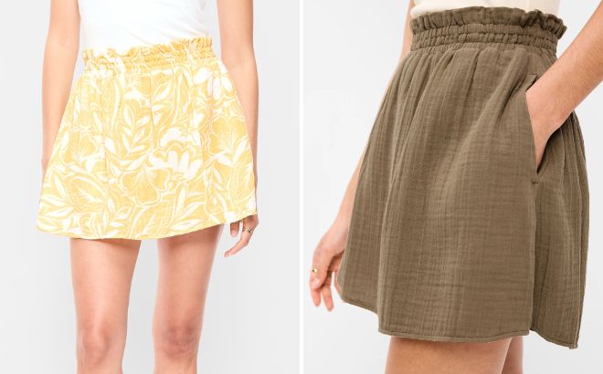 Old Navy Crinkle Gauze Ruffle Waist Mini Skort