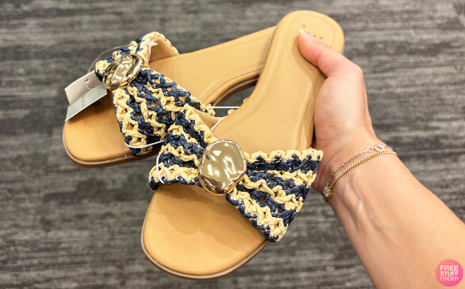 Person Holding A New Day Womens Kalina Sandals in Target