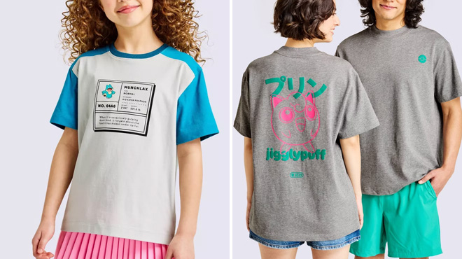 Pokemon x Target Kids and Adult Graphic T Shirts