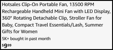 Portable Mini Clip On Fan Checkout
