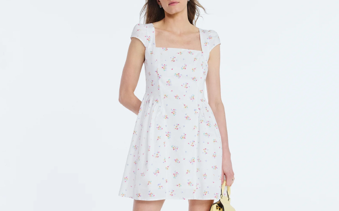 Scoop Womens Square Neck Mini Dress Scoop Womens Square Neck Mini Dress
