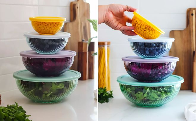 Sedona Kitchen 4 Piece Glass Mixing Bowl Set