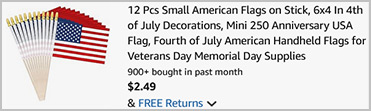 Small American Flags 12 Count Screenshot Small American Flags 12 Count Screenshot
