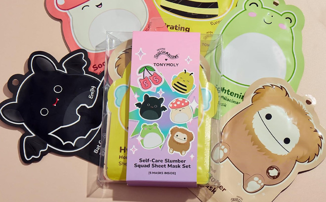 TONYMOLY x Squishmallows Self Care Slumber Squad Sheet Mask 5 Piece Set TONYMOLY x Squishmallows Self Care Slumber Squad Sheet Mask 5 Piece Set