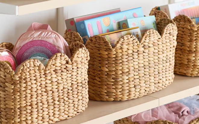 The Container Store Medium Petal Water Hyacinth Bins