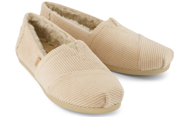 Toms Alpargata Classic Shoes in Oatmeal Velvet Faux Fur
