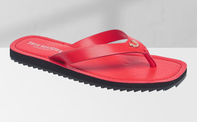 True Religion Ladies Capri Thong Sandal in Red Color