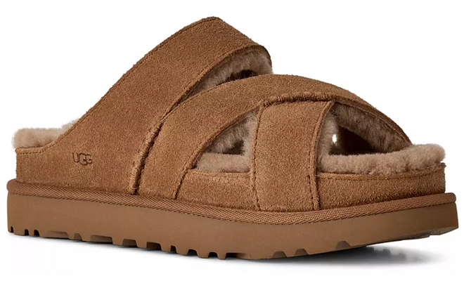 UGG Womens Greenport Cross Strap Open Toe Slide Sandals