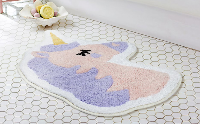 Your Zone Unicorn Shaped Bath Rug