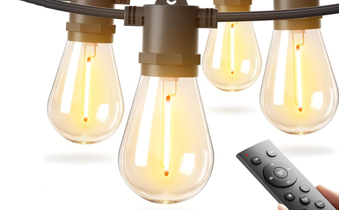 50 Foot LED Outdoor String Lights with Bulbs