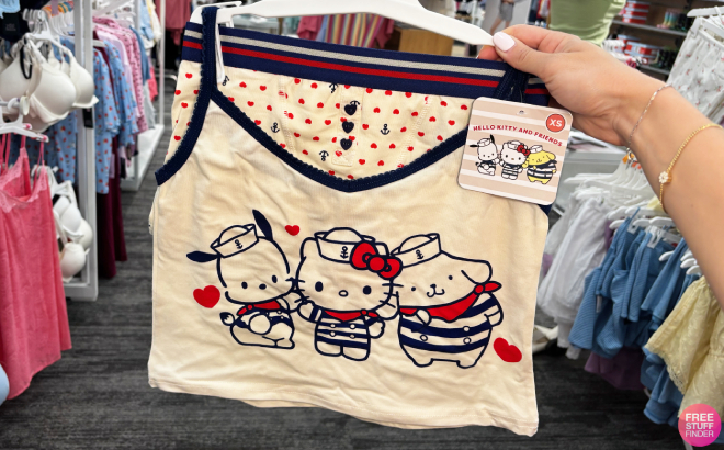 A Person Holding a Hello Kitty Sailor Womens Cami Boxer Set A Person Holding a Hello Kitty Sailor Womens Cami Boxer Set