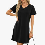 A Person Wearing Rumia Womens Summer Dress in Black