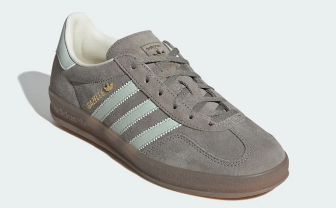 Adidas Womens Gazelle Indoor Shoe in Silver Pebble