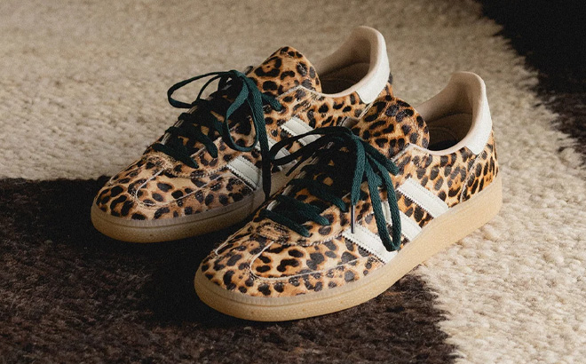 Adidas Womens Originals Handball Spezial Leopard Print Casual Shoes