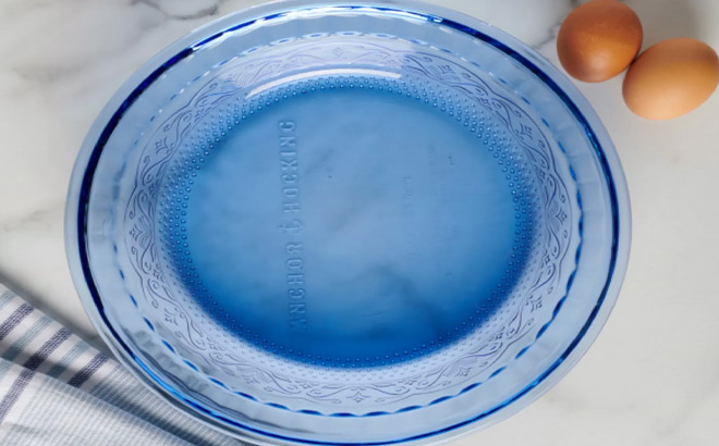 Anchor Hocking Laurel Embossed Pie Dish