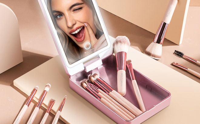 BESTOPE Pro 20Pcs Travel Makeup Brush Set