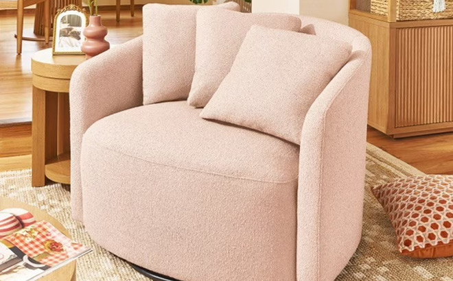 Beautiful by Drew Barrymore Swivel Chair in Pink Color