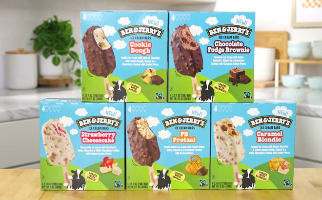 Ben Jerrys Ice Cream Bars in Various Flavors