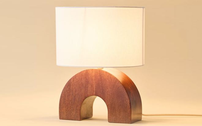 Bernie Arched Mango Wood Table Lamp Bernie Arched Mango Wood Table Lamp