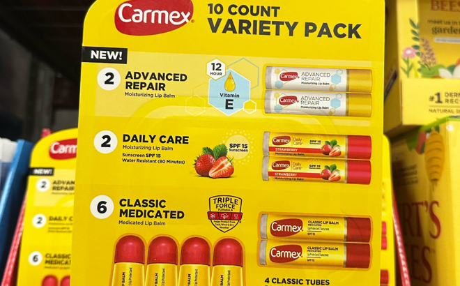 Carmex Moisturizing Lip Balm 10 Count Variety Pack