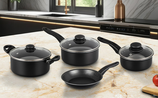 Cooking Set on a Kitchen Countertop