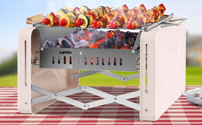 Costway Outdoor Portable Charcoal Grill on the Table Costway Outdoor Portable Charcoal Grill on the Table