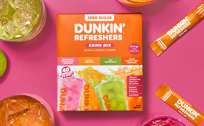 Dunkin Zero Sugar Refreshers 40 Count Singles To Go