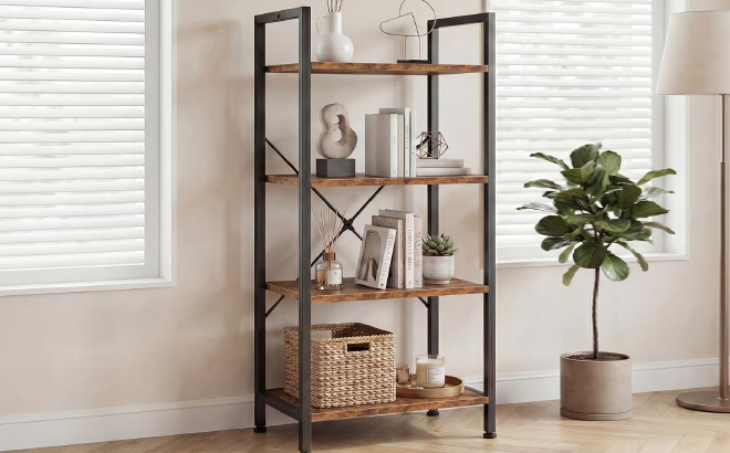 EDX Bookcase 4 Tier Book Shelf