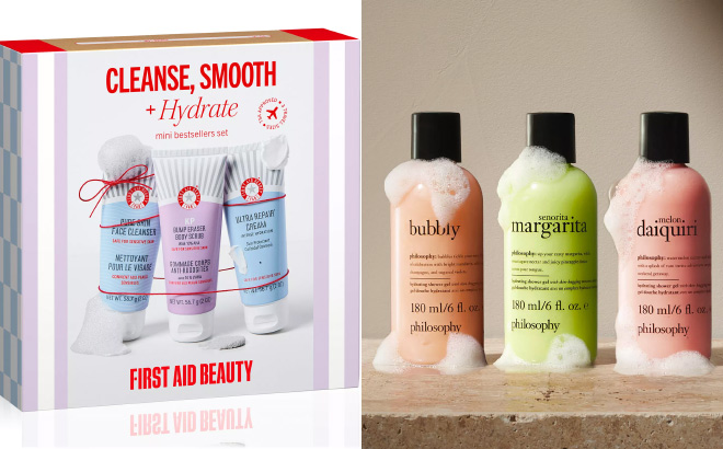 First Aid Beauty Cleanse Smooth Hydrate Mini Bestsellers Set First Aid Beauty Cleanse Smooth Hydrate Mini Bestsellers Set