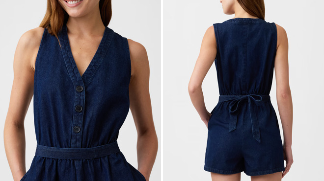 GAP Factory Denim Button Front Rompers