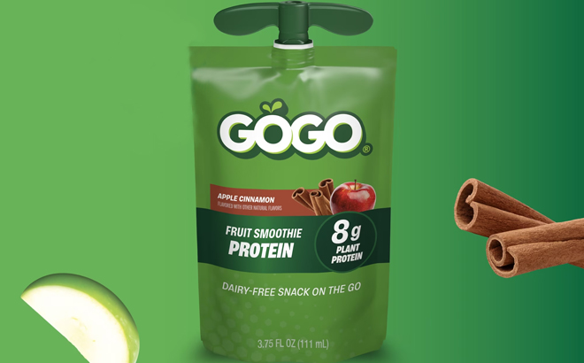GOGO Protein Apple Cinnamon Fruit Smoothie On The Go Pouch